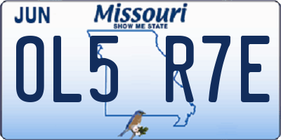 MO license plate OL5R7E