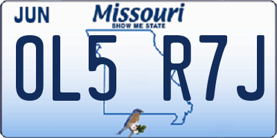 MO license plate OL5R7J