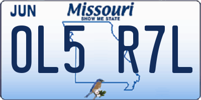 MO license plate OL5R7L