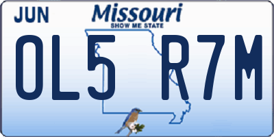 MO license plate OL5R7M