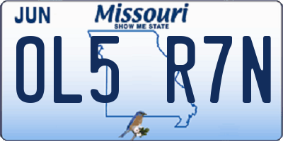 MO license plate OL5R7N
