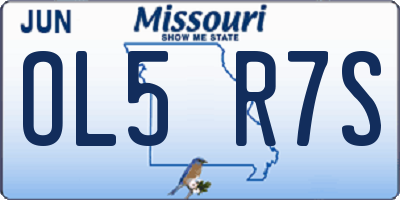 MO license plate OL5R7S