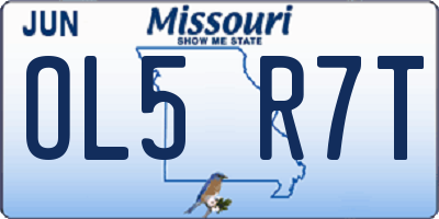 MO license plate OL5R7T