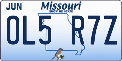 MO license plate OL5R7Z