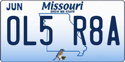 MO license plate OL5R8A