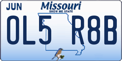 MO license plate OL5R8B