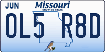 MO license plate OL5R8D
