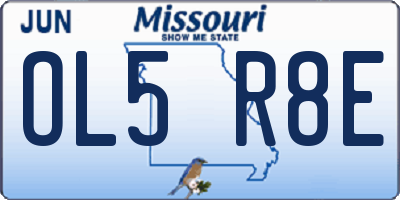 MO license plate OL5R8E