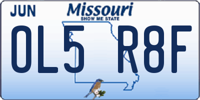 MO license plate OL5R8F
