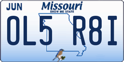 MO license plate OL5R8I