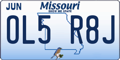 MO license plate OL5R8J