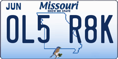 MO license plate OL5R8K