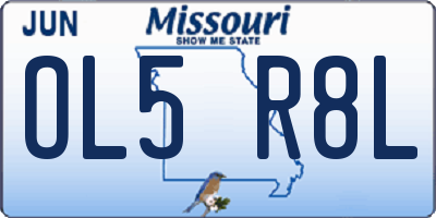 MO license plate OL5R8L