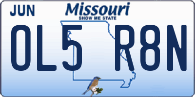MO license plate OL5R8N