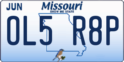 MO license plate OL5R8P