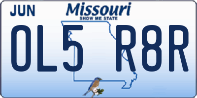 MO license plate OL5R8R
