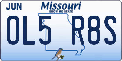 MO license plate OL5R8S