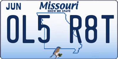 MO license plate OL5R8T