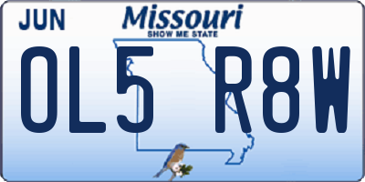 MO license plate OL5R8W