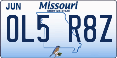 MO license plate OL5R8Z