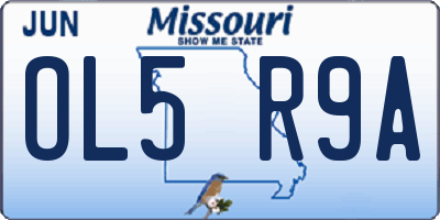 MO license plate OL5R9A