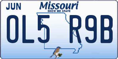 MO license plate OL5R9B