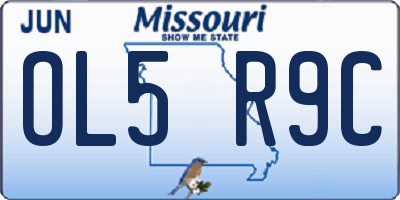MO license plate OL5R9C