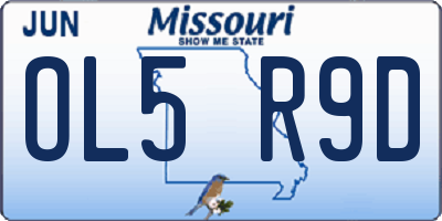 MO license plate OL5R9D