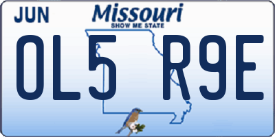 MO license plate OL5R9E