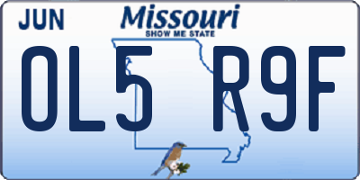 MO license plate OL5R9F