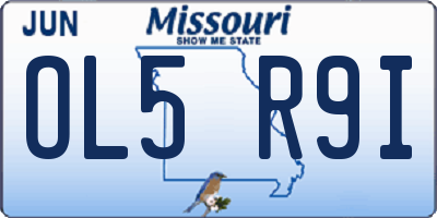MO license plate OL5R9I
