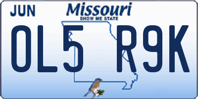 MO license plate OL5R9K