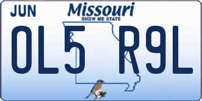 MO license plate OL5R9L