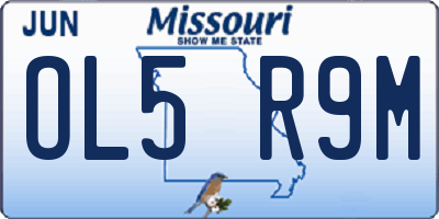 MO license plate OL5R9M