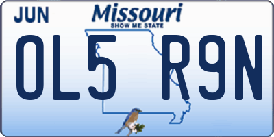 MO license plate OL5R9N