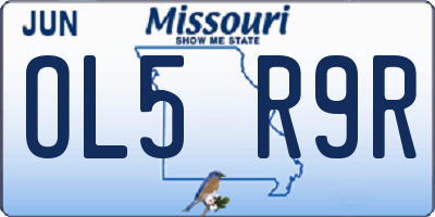 MO license plate OL5R9R