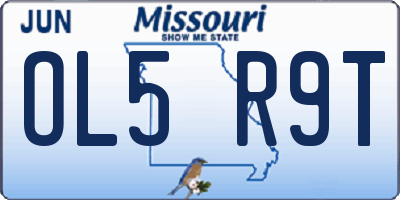 MO license plate OL5R9T