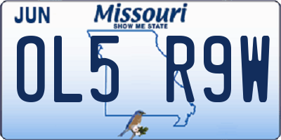 MO license plate OL5R9W