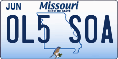 MO license plate OL5S0A