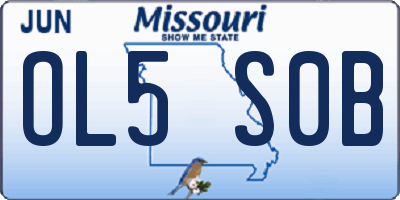 MO license plate OL5S0B