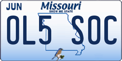 MO license plate OL5S0C