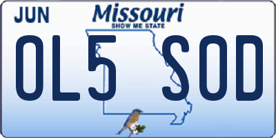 MO license plate OL5S0D