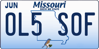 MO license plate OL5S0F