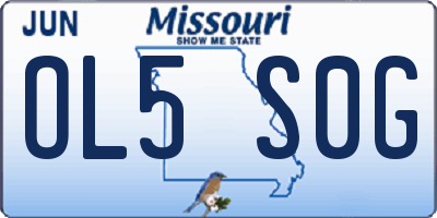 MO license plate OL5S0G