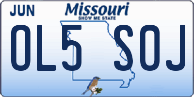 MO license plate OL5S0J