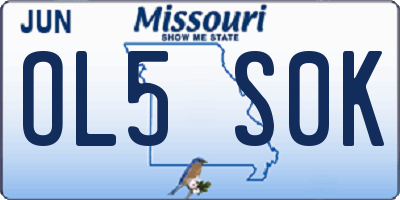 MO license plate OL5S0K