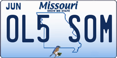 MO license plate OL5S0M