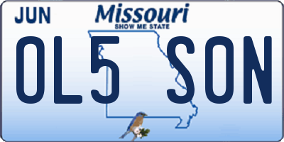 MO license plate OL5S0N