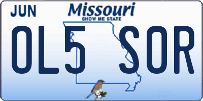 MO license plate OL5S0R