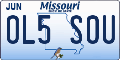 MO license plate OL5S0U